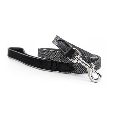 Herringbone & Leather Dog Lead