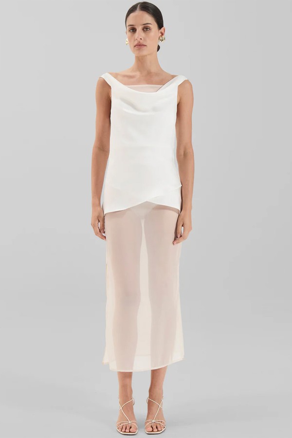 Peri Sheer Midi Skirt from The Frankie Shop