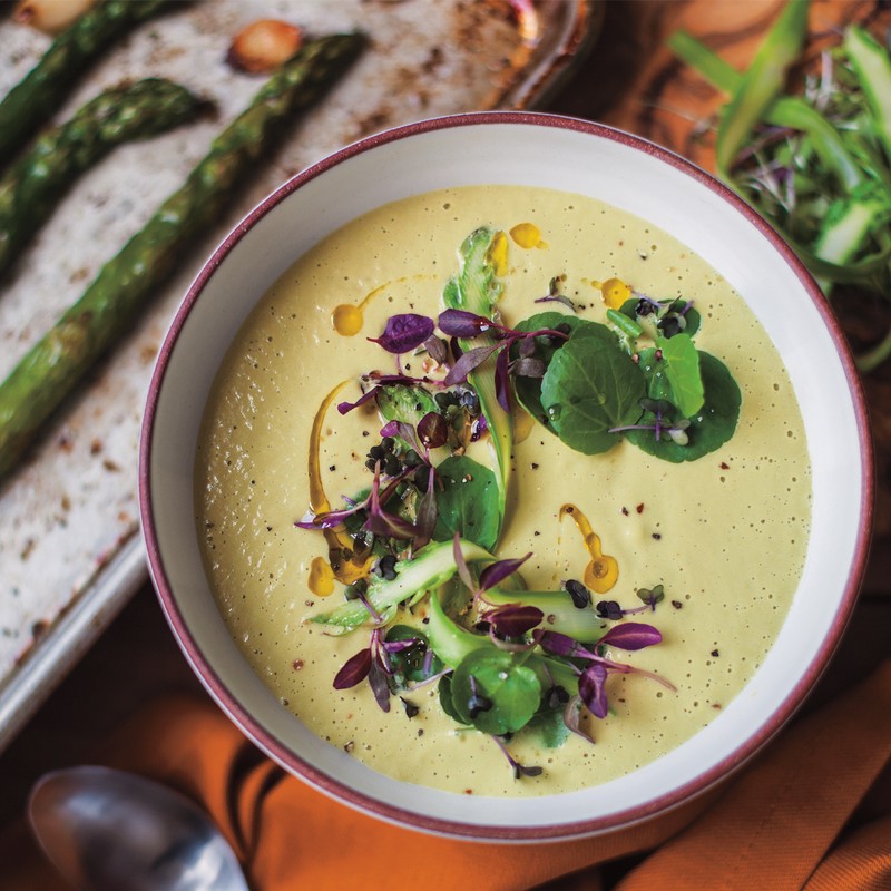 Creamy Roasted Asparagus Soup