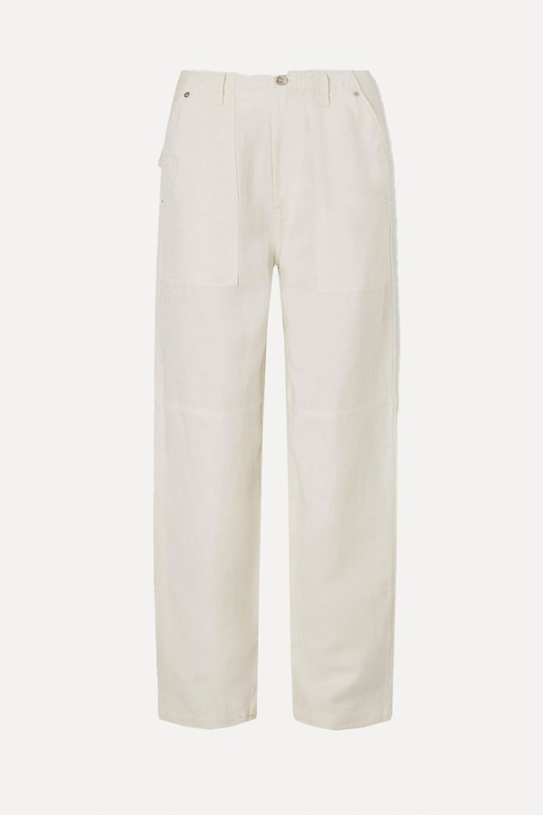 Hymn Paneled Linen-Blend Twill Wide-Leg Pants from WALES BONNER 