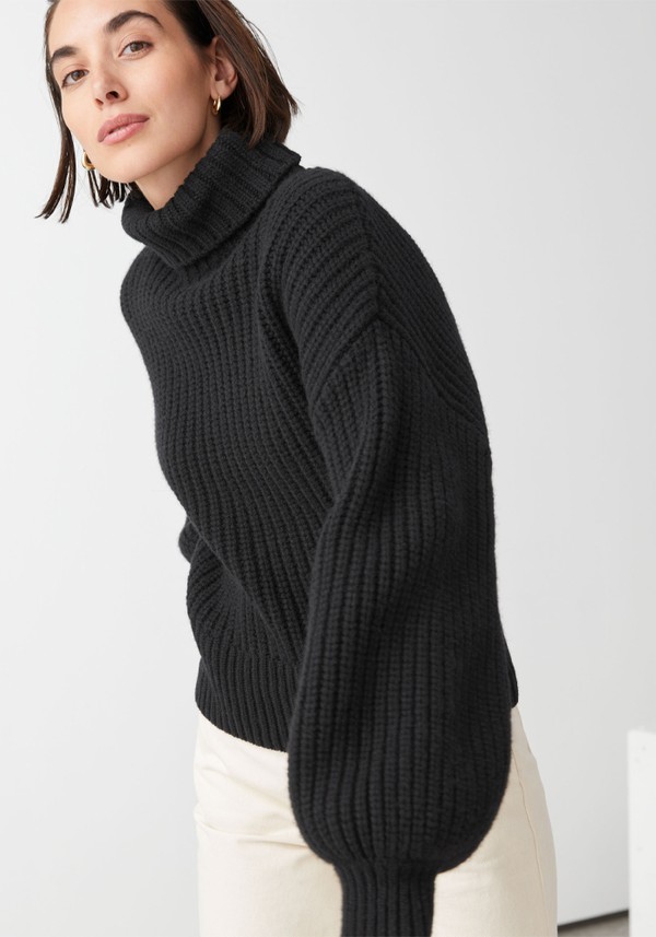 Balloon Sleeve Knit Sweater