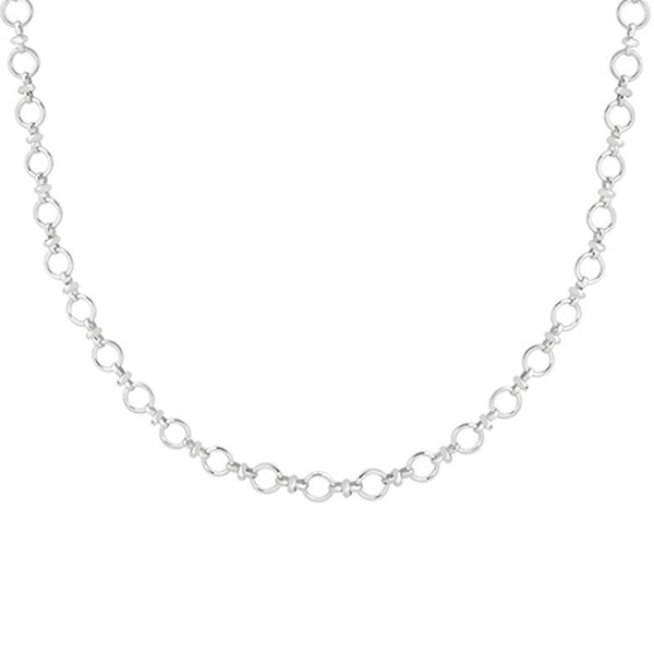Circle Link Chain Necklace In Silver