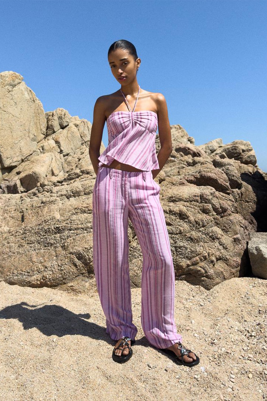 Striped Trousers from Bershka