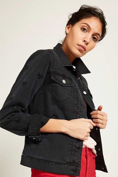 Washed Black Denim Jacket