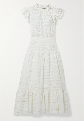 Lucille Ruffled Broderie Anglaise Cotton Midi Dress from Ulla Johnson