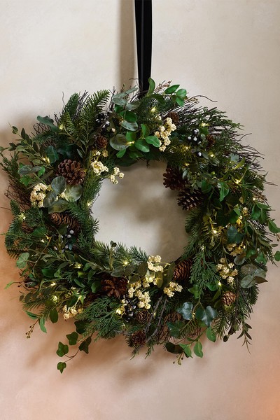 Pre Lit Ultimate Pinecone Wreath from The White Company