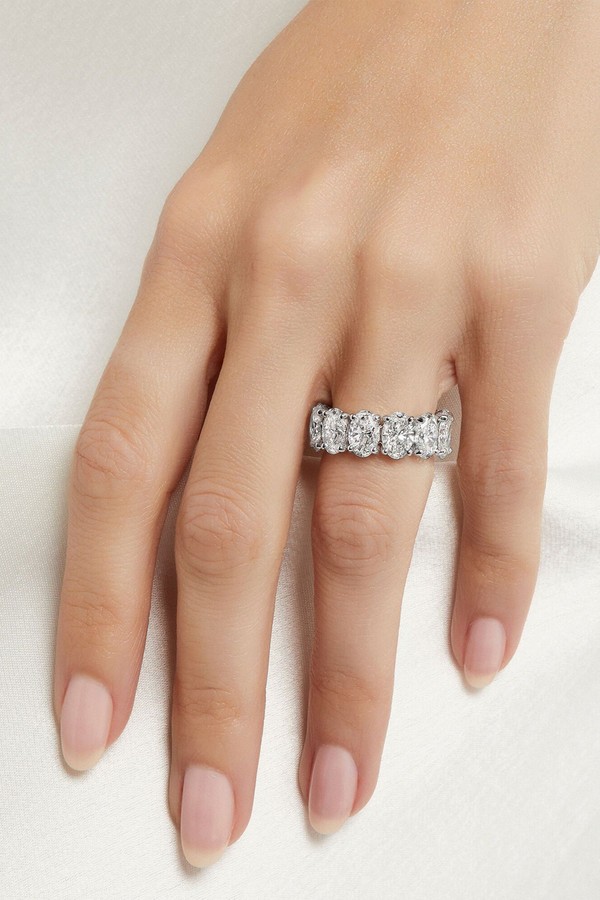 Claw Set Oval Diamond Eternity Ring