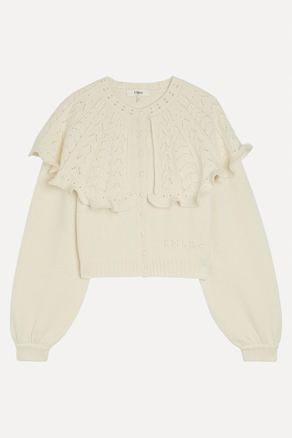 Collar-Detail Wool & Cashmere-Blend Cardigan from Chloé