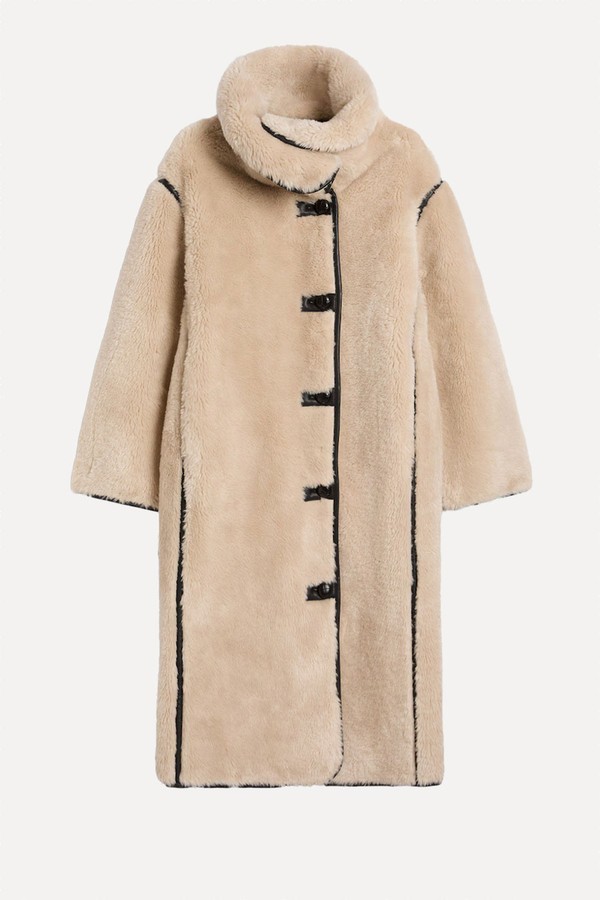 Faux Shearling Toggle Fastening Coat from F&F