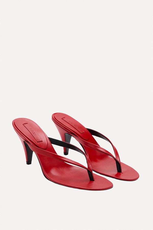 Leather Funnel Heel Sandals from Mango