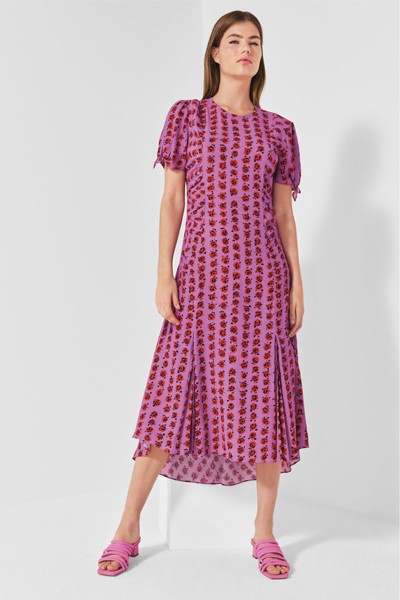 Mix/Caroline Issa Rose Print Tea Dress