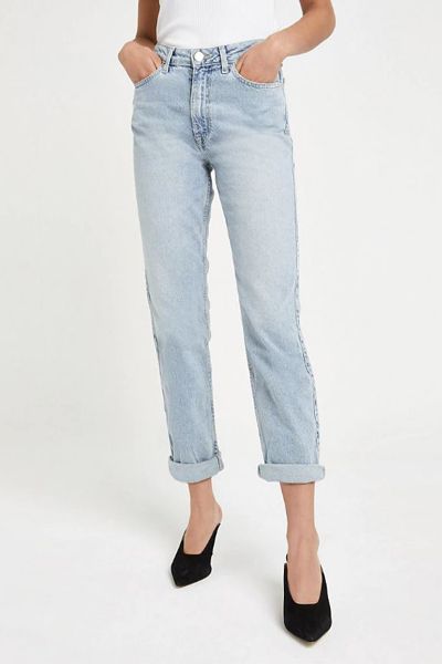 Light Blue Mom Denim Jeans from River Island