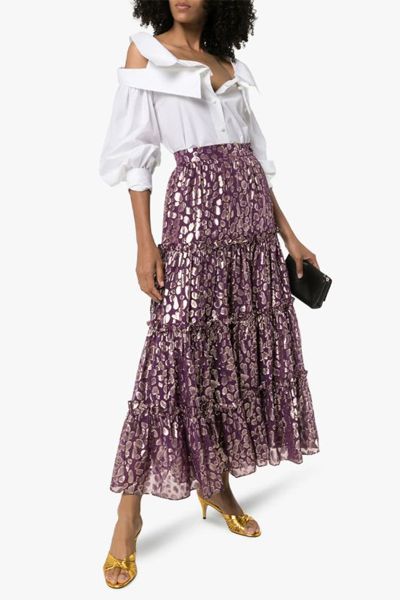 Raphaelites Ruffled Printed Skirt from Taller Marmo