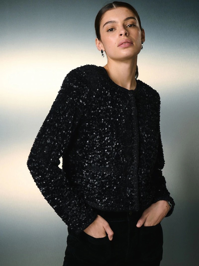 Velvet Sequin Embellished Jacket from Next