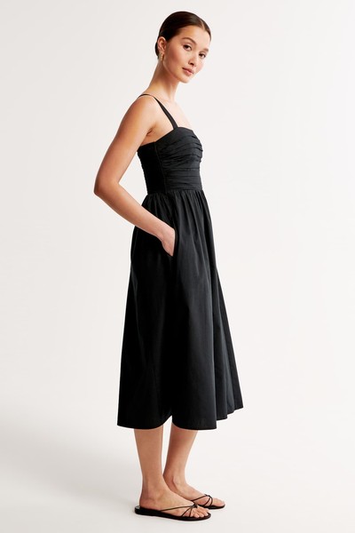 Emerson Poplin Wide Strap Midi Dress