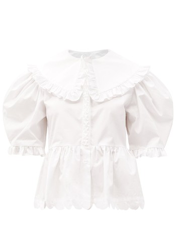 Antonia Exaggerated-Collar Cotton-Poplin Blouse from Horror Vacui