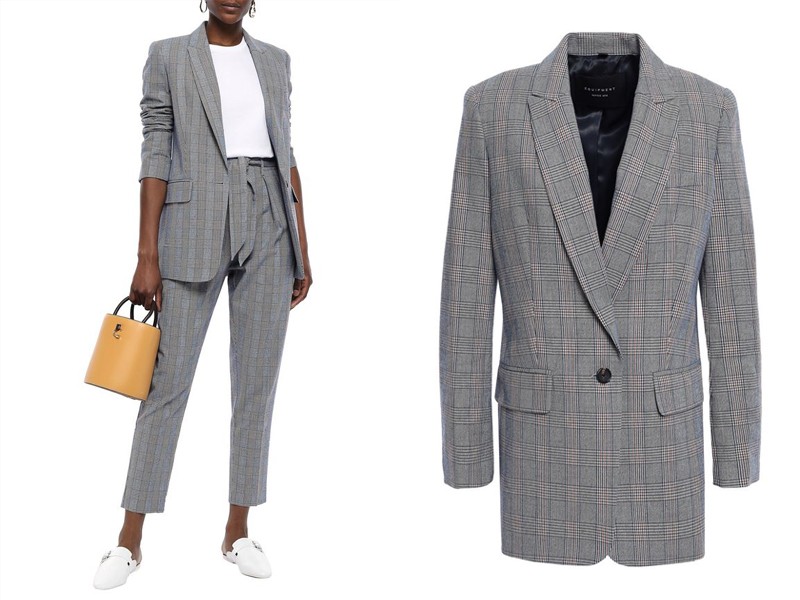 Prince Of Wales Checked Cotton & Wool-Blend Blazer from Equipment