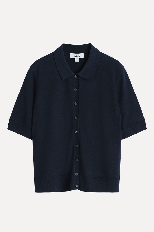 Merino Wool-Blend Polo Cardigan from COS
