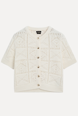 Short Sleeve Open-Knit Cardigan  from Massimo Dutti