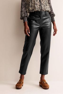 Tapered Faux-Leather Trousers