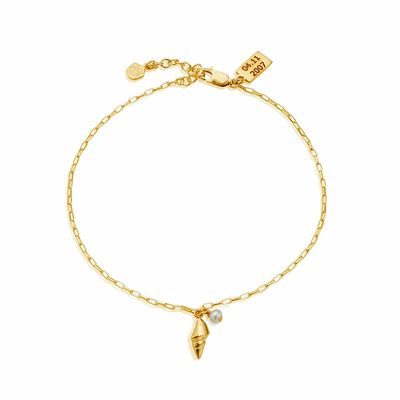 Gold Shell & Pearl Anklet from Under the Rose