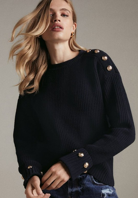Chenille Crew Neck Jumper With Recycled Yarn