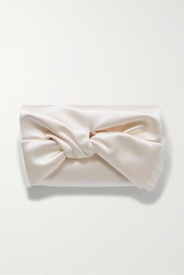 Bow Fringed Satin Clutch from  Anya Hindmarch + NET SUSTAIN 
