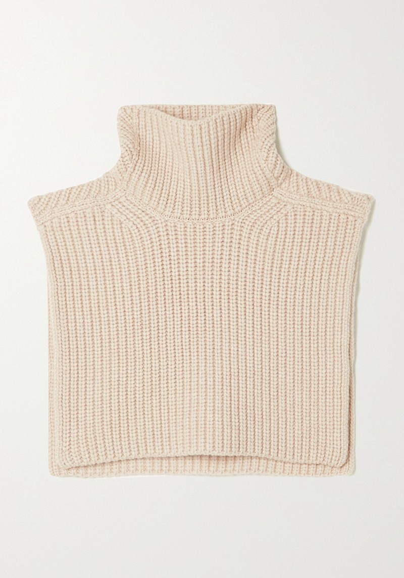 Ribbed Cashmere Turtleneck Bib from Loro Piana