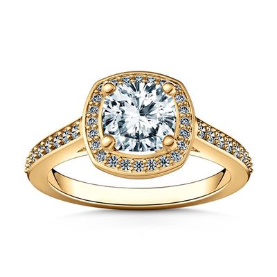 Cushion Halo Engagement Ring