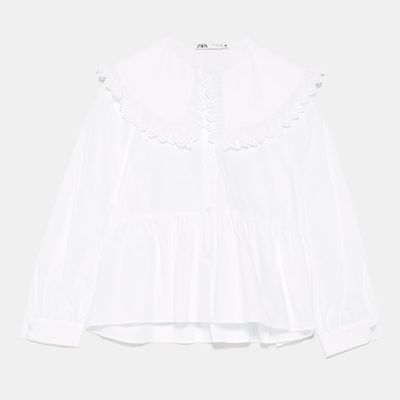 Poplin Blouse With Peter Pan Collar from Zara