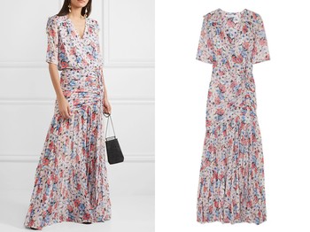 Wrap-Effect Floral-Print Silk Maxi Dress from Veronica Beard