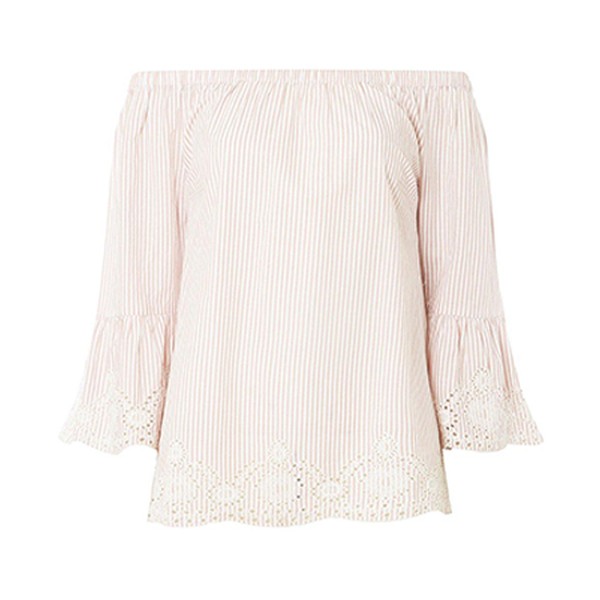 Tall Blush Stripe Bardot Top