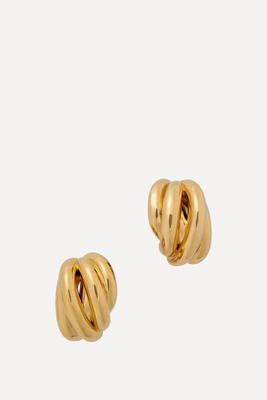 Saturne Gold-Tone Clip Hoop Earrings from Balenciaga