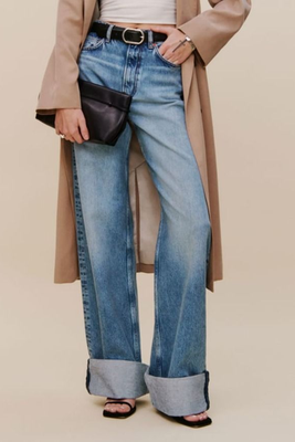 Cary Cuffed High Rise Slouchy Wide Leg Jeans from Reformation