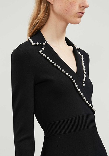 Embellished Stretch Knit Dress from Sandro