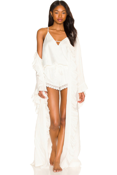 Avril Linen Frill Robe from Homebodii