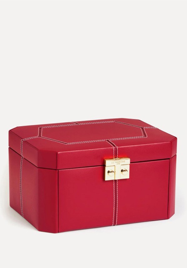 Large Leather Jewellery Box With T-Clasp*
