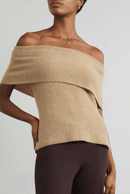 Portia Off-The-Shoulder Ribbed Cashmere Top from Skin