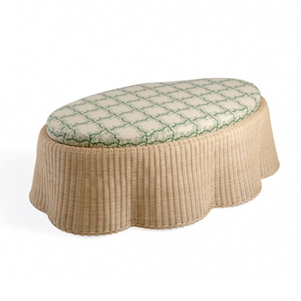 Rattan Ripple Ottoman from Soane
