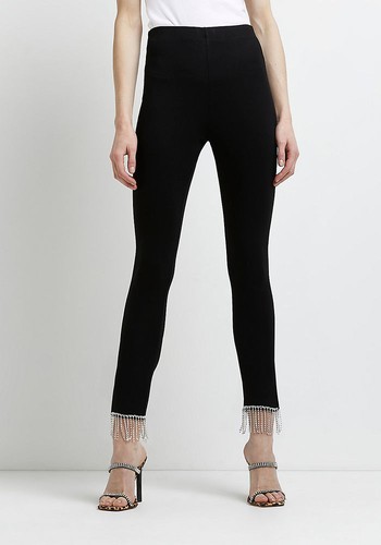 Diamante Fringe Leggings from River Island