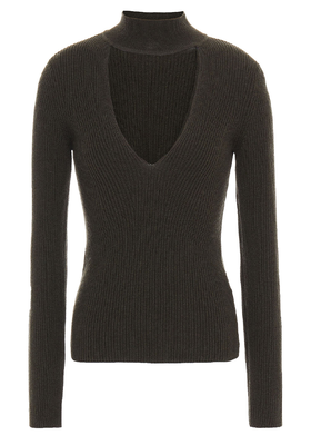 Cut-Out Ribbed Wool & Cashmere-Blend Sweater from Michelle Mason