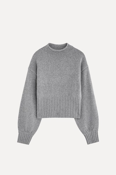 Archie Cropped Tie Knit Merino Wool Jumper from CLEA