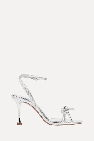 Metallic High-Heel Sandals With Bow from Zara