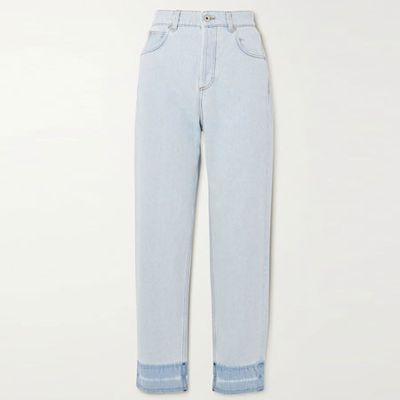 Frayed High-Rise Straight-Leg Jeans from Loewe
