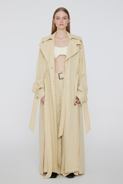 Woven Belted Coat
