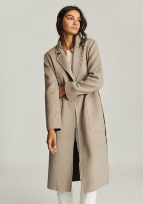 Wool Blend Reversible Longline Overcoat