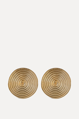 Vintage 1980s Statement Large Swirl Earrings 