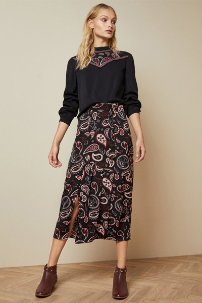 Printed Midi Skirt