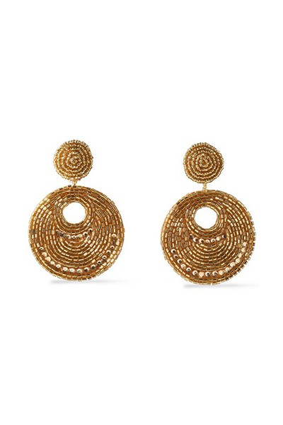 Gold-Tone Bead & Crystal Earrings from Kenneth Jay Lane