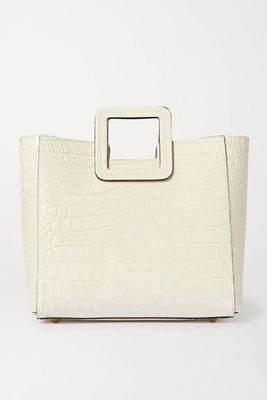 Shirley Croc-Effect Patent-Leather Tote from Staud